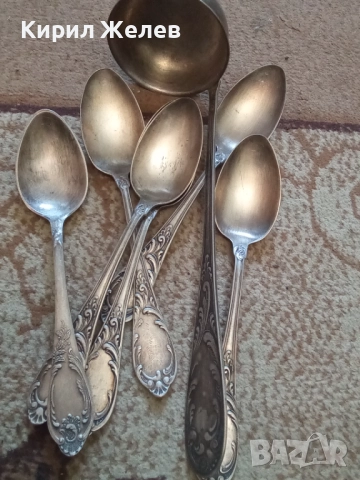 Посребрени прибори  лъжици и черпак  26318, снимка 18 - Прибори за хранене, готвене и сервиране - 52127499