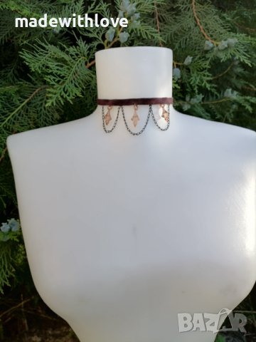 Ръчно изработен чокър, снимка 2 - Колиета, медальони, синджири - 43245959