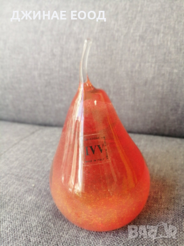  Декоративна стъклена круша марка IVV - Червена, снимка 1 - Статуетки - 44876914