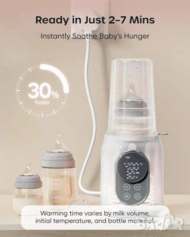 Nuliie Нагревател за мляко и стерилизатор 6в1 с LED дисплей НОВ, снимка 5 - Прибори, съдове, шишета и биберони - 53567081