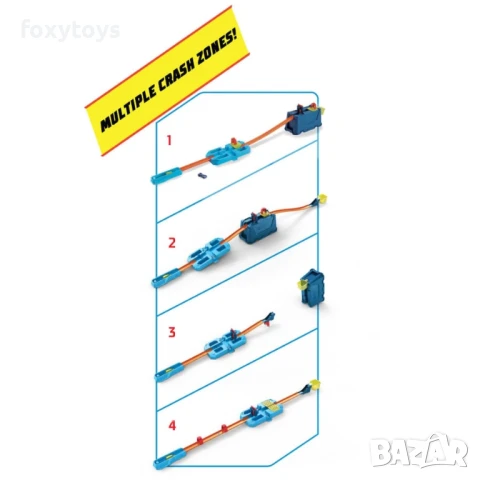 Игрален комплект в кутия - Hot Wheels писта за каскади, снимка 10 - Коли, камиони, мотори, писти - 46265079