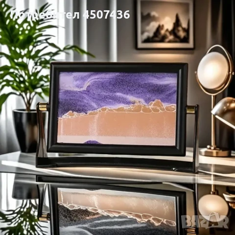 Стъклен пясъчен арт-Свободно стояща динамична 3D картина с движещ се пясък, декорация за дома и офис, снимка 4 - Декорация за дома - 50797310