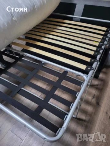 Сив диван от плат с функция сън, снимка 10 - Дивани и мека мебел - 50886773