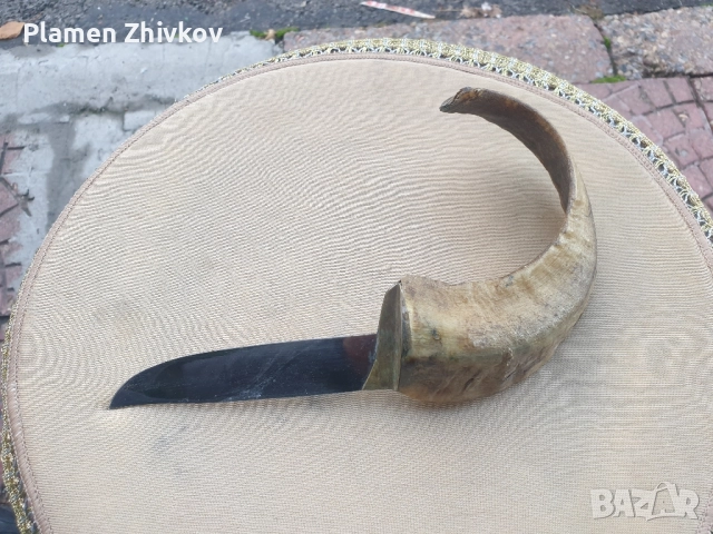 Нож от остров Крит с ецвано послание, снимка 5 - Ножове - 52525221