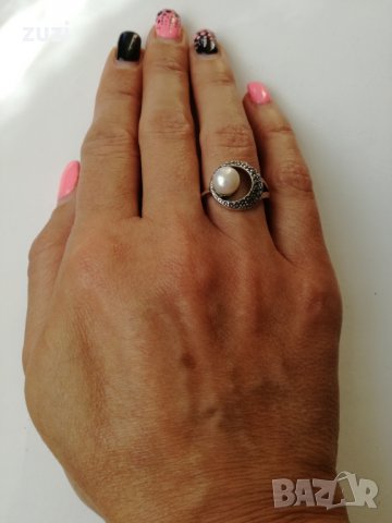Елегантен дамски сребърен пръстен. Сребро проба 925. , снимка 1 - Пръстени - 38354477
