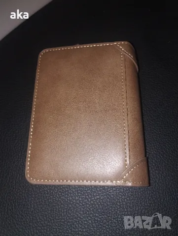 Мъжки Елегантен Бизнес Портфейл от Изкуствена Кожа - Едноцветен с Цип и Копче, Перфектен Подарък за , снимка 9 - Портфейли, портмонета - 48965609