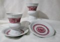 Две порцеланови чаши за кафе без дръжки в комплект с чинийки Heinrich & Co., снимка 3