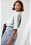 Широка дамска тениска в сив цвят 22103, снимка 3