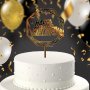 осмоъгълен Happy Birthday Честит Рожден ден ЧРД златен твърд Акрил топер за торта украса декорация, снимка 1