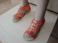 Оранжеви кожени дамски сандали със "златни" елементи, летни обувки, чехли, естествена кожа, снимка 9