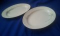 Две порцеланови чинии, елипси, голяма и по-голяма, салатни, ордьоври