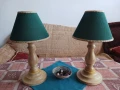 Комплект настолни /нощни/ лампи от стругована акация 2, снимка 1
