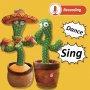 Интерактивна забавна играчка пеещ и танцуващ кактус, снимка 1 - Музикални играчки - 34976908