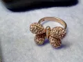 КРАСИВ ПОЗЛАТЕН СРЕБЪРЕН ПРЪСТЕН ПЕПЕРУДА СРЕБРО 925 с ДЕБЕЛА ЖЪЛТА ПОЗЛАТА и ИСКРЯЩИ ЦИРКОНИ 48355, снимка 1