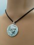 Сребърен медальон – монета, подражание  на антична монета от Атина, с подарък връзка, снимка 8
