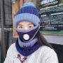 Модна дамска шапка с висока яка и маска за лице с филтър за дишане, снимка 6