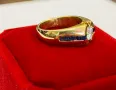 Златен  пръстен  жълто злато , брилянт и сапфири Unisex , снимка 10