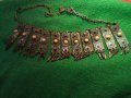СТАРИННА БРОНЗОВА ОГЪРЛИЦА с КАМЪНИ и ВЕРИЖКА ВЪЗРОЖДЕНСКА ПЛЕТКА ФИЛИГРАН 14207, снимка 1