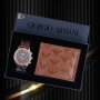 🤩Giorgio Armani страхотни мъжки подаръчни комплекти - часовник и портмоне🤩