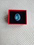 Сребърен пръстен със син камък, снимка 6