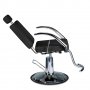 Хидравличен грим/фризьорски/бръснарски стол Silvia - черен, снимка 1 - Фризьорски столове - 33536287