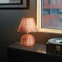 Екологична ратанова настолна лампа, ръчно плетен абажур, Е14, 2 броя, снимка 7