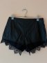 H&M Черни къси кожени панталонки с дантела и цип 38 размер 🖤, снимка 1 - Къси панталони и бермуди - 44004377