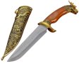 Сувенирен гравиран нож кинжал с дръжка елен и кубур, снимка 1 - Ножове - 43869180
