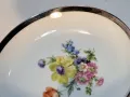 декоративна порцеланова чинийка с цветя и сребърен кант  20/3, снимка 4
