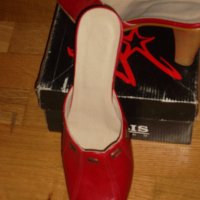 Елегантни и удобни дамски чехли с висок ток,естествена кожа,№39 , снимка 1 - Дамски обувки на ток - 28312644