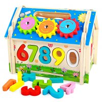 Сортер къщичка, дървен детски сортер, образователна интерактивна играчка, игра подарък за дете, снимка 2 - Образователни игри - 32943935