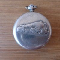 Джобен часовник Молния Мълния Molnija с локомотив, снимка 4 - Антикварни и старинни предмети - 44134239