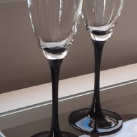 Комплект от 2 чаши за  Champagne Black Stem Luminarc- Vintage, снимка 7 - Антикварни и старинни предмети - 32316387