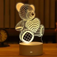 Нова 3D нощна лампа, снимка 1 - Настолни лампи - 43245289