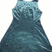 Дамски сукман рокля от кадифе тъмнозелен, снимка 1 - Рокли - 33225750
