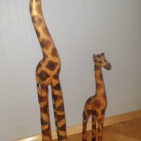 Дървени африкански фигури на жирафи, снимка 6 - Антикварни и старинни предмети - 43900744