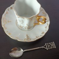 Чашка за еспресо - бохемски порцелан и позлата , снимка 3 - Други стоки за дома - 32685937