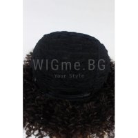 Средна дължина къдрава афро стил тъмнокестенява перука Рона, снимка 2 - Аксесоари за коса - 34934729