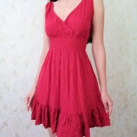 Дамска къса рокля в червен цвят р-р S, снимка 4 - Рокли - 43062014