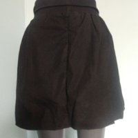 Памучна пола с набор и висока талия , снимка 4 - Поли - 40688678