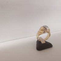 Златен мъжки пръстен с циркон 2, снимка 3 - Пръстени - 38537640