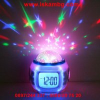 Музикален часовник с прожектор за звезди  код 1038, снимка 2 - Други стоки за дома - 26981784