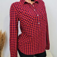 Дамска риза блуза червено и синьо каре, снимка 2 - Ризи - 38578061