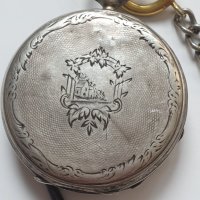 Стар сребърен джобен часовник с ключ, снимка 9 - Антикварни и старинни предмети - 40691565