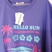 Лилава тениска Hello sun, снимка 2 - Тениски - 40750983