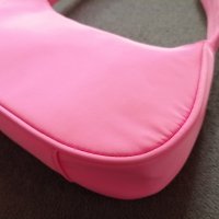 Текстилна малка дамска чанта за рамо в розов цвят, снимка 11 - Чанти - 43734395