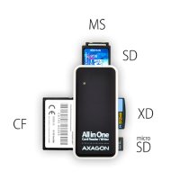 Cardreader Четец на карти Axagon CRE-X1 С 5 слота за карти SD, microSD, MS, CF, XD, снимка 4 - Друга електроника - 32626068