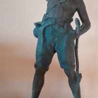 Стара авторска бронзова фигура,статуетка, снимка 1 - Колекции - 44873008