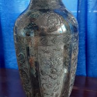 Посребрена медна ваза - много красива, снимка 3 - Вази - 40749860