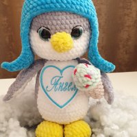 Декоративно пингвинче с бродирано име , снимка 5 - Плюшени играчки - 38025070